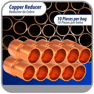 Appli Parts AP-R078034 Reductor de Cobre de 7/8x3/4 pulg Conexiones CxC soldadas para aplicaciones de refrigeracion, aire acondicionado y plomeria Tuberia de cobre ACR y Tipo L Appli Parts AP-R078034 Reductor de Cobre de 7/8x3/4 pulg Conexiones CxC soldadas para aplicaciones de refrigeracion, aire acondicionado y plomeria Tuberia de cobre ACR y Tipo L