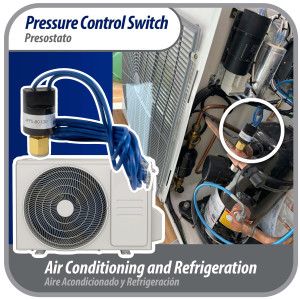 Appli Parts APPS-80130 Low Pressure control switch R410, Open 80 psi, Close 130 psi, 40 in Cable, SPST, 1/4 SAE female connection, Automatic Reset, universal replacement for Air Conditioning 
