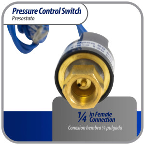 Appli Parts APPS-80130 Low Pressure control switch R410, Open 80 psi, Close 130 psi, 40 in Cable, SPST, 1/4 SAE female connection, Automatic Reset, universal replacement for Air Conditioning 