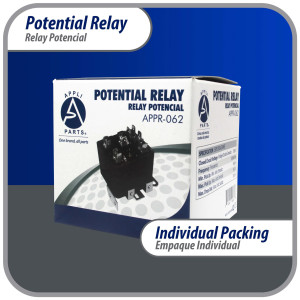 Appli Parts APPR-062 Relay Potencial 062, Voltaje de Bobina 395 V, Recogida Minima 180 V, Recogida Maxima 195 V, Caida Maxima 100 V, 50/60Hz Remplazo universal para unidades de refrigeracion y aire acondicionado Appli Parts APPR-062 Relay Potencial 062, Voltaje de Bobina 395 V, Recogida Minima 180 V, Recogida Maxima 195 V, Caida Maxima 100 V, 50/60Hz Remplazo universal para unidades de refrigeracion y aire acondicionado