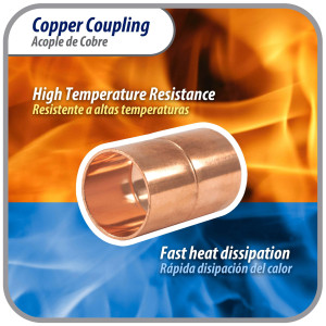 Appli Parts AP-A034 3/4 pulg Anillo de Cobre Accesorios de tuberia de cobre CxC Conexiones soldadas para aplicaciones de refrigeracion, aire acondicionado y plomeria Tuberia de cobre ACR y tipo L