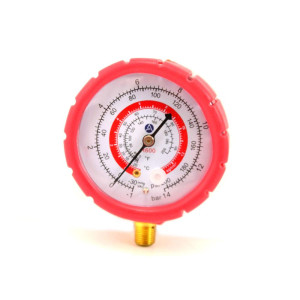 Appli Parts APMG-GA4H High Side 1/4 SAE R600 Replacement Analog Manifold Gauge, Dual Pressure psi/Bar Scale, Dual Temperature Fahrenheit/Celsius Scales  Appli Parts APMG-GA4H High Side 1/4 SAE R600 Replacement Analog Manifold Gauge, Dual Pressure psi/Bar Scale, Dual Temperature Fahrenheit/Celsius Scales