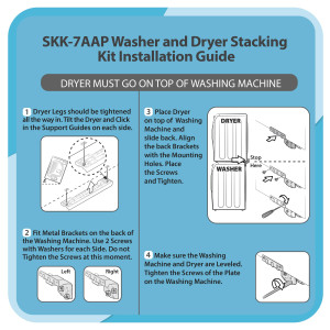 Appli Parts SKK-7AAP Stacking Kit Replacement Compatible with Samsung Washer Dryer Combo 27 in Front Load includes plastic base metal hinges and screws Appli Parts SKK-7AAP Stacking Kit Replacement Compatible with Samsung Washer Dryer Combo 27 in Front Load includes plastic base metal hinges and screws