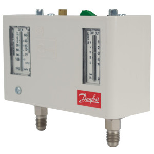 Danfoss 060-5249 KPU15B Presostato Dual, Baja 10 a 60 psi, Alta 100 a 465 psi, SPST (NO+NC), Reset Auto Manual Max, Conexiones Flare de 1/4 pulg Macho Danfoss 060-5249 KPU15B Presostato Dual, Baja 10 a 60 psi, Alta 100 a 465 psi, SPST (NO+NC), Reset Auto Manual Max, Conexiones Flare de 1/4 pulg Macho