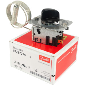 Danfoss 077B7274 Thermostat Refrigerators Automatic Defrost control 077B6039 Cold Cut-in 40.1F Cold cut-out 13.1F Warm Cut-in 40.1F Warm Cut-out 24.8F Capillary tube length 47.2in B6 CT-35-D
 Danfoss 077B7274 Thermostat Refrigerators Automatic Defrost control 077B6039 Cold Cut-in 40.1F Cold cut-out 13.1F Warm Cut-in 40.1F Warm Cut-out 24.8F Capillary tube length 47.2in B6 CT-35-D