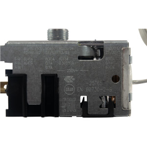 Danfoss 077B7274 Thermostat Refrigerators Automatic Defrost control 077B6039 Cold Cut-in 40.1F Cold cut-out 13.1F Warm Cut-in 40.1F Warm Cut-out 24.8F Capillary tube length 47.2in B6 CT-35-D
 Danfoss 077B7274 Thermostat Refrigerators Automatic Defrost control 077B6039 Cold Cut-in 40.1F Cold cut-out 13.1F Warm Cut-in 40.1F Warm Cut-out 24.8F Capillary tube length 47.2in B6 CT-35-D