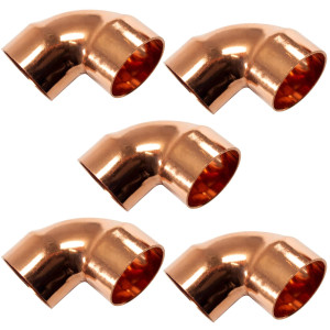 Appli Parts AP-C138B5 1-3/8 90 Degree Elbow Short Turn Copper pipe fittings CxC Sweat connections for refrigeration, air conditioning and plumbing applications ACR and Type L copper pipe (5 x Bag) Appli Parts AP-C138B5 1-3/8 90 Degree Elbow Short Turn Copper pipe fittings CxC Sweat connections for refrigeration, air conditioning and plumbing applications ACR and Type L copper pipe (5 x Bag)