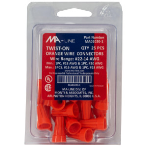 MA-Line MA01020-1 Terminal de Rosca Naranja para Cables desde AWG 14 hasta 22. Bolsa de 25 MA-Line MA01020-1 Terminal de Rosca Naranja para Cables desde AWG 14 hasta 22. Bolsa de 25