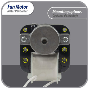 Appli Parts APFM-6122 8 W Motor Ventilador, 110 V, 50/60 Hz, 0.15 A, 3000 rpm, rotacion CCW remplazo Universal para Evaporadores numeros originales DAI6122 y otros Appli Parts APFM-6122 8 W Motor Ventilador, 110 V, 50/60 Hz, 0.15 A, 3000 rpm, rotacion CCW remplazo Universal para Evaporadores numeros originales DAI6122 y otros