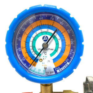 Appli Parts APMG-A2L Manometro Sencillo Baja presion R12/R134/R22/R404 analogo con escala de temperatura en Celsius y conexiones de 1/4 de pulg Appli Parts APMG-A2L Manometro Sencillo Baja presion R12/R134/R22/R404 analogo con escala de temperatura en Celsius y conexiones de 1/4 de pulg