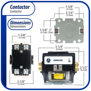 Appli Parts APAC-230120 Heavy Duty 2 Poles Contactor 30 Amp 120 Volts Coil Replacement for ac Compressor and Electrical Applications UL Certified E476929 Appli Parts APAC-230120 Heavy Duty 2 Poles Contactor 30 Amp 120 Volts Coil Replacement for ac Compressor and Electrical Applications UL Certified E476929