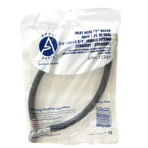 Appli Parts APIH-1234Y 1 ft Y Mixer Washing Machine Inlet Hose with Gasket 3/4 Male x 3/4 Female Fitting, Straight Connectors Appli Parts APIH-1234Y 1 ft Y Mixer Washing Machine Inlet Hose with Gasket 3/4 Male x 3/4 Female Fitting, Straight Connectors