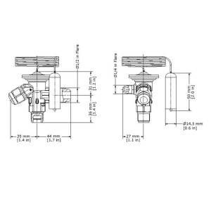 Danfoss 068Z3403 1/4 - 5.5TR Expansion Valve Body, TE 2, R404,R507A, 3/8x1/2 in, Flare, External Equalized, Single-Flow, -40 to 50 F, Capacity determined by Orifice size Sold Separately, Identical Product 068Z3555 Danfoss 068Z3403 1/4 - 5.5TR Expansion Valve Body, TE 2, R404,R507A, 3/8x1/2 in, Flare, External Equalized, Single-Flow, -40 to 50 F, Capacity determined by Orifice size Sold Separately, Identical Product 068Z3555