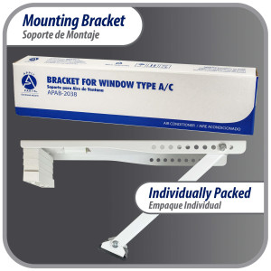 Appli Parts Soporte para montaje en pared de equipos de Aire Acondicionado tipo Ventana hasta 35 kg modelo APAB-2038 incluye kit de fijacion, pernos y gomas