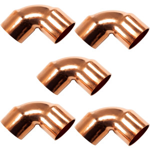 Appli Parts AP-C118B5 1-1/8 90 Degree Elbow Short Turn Copper pipe fittings CxC Sweat connections for refrigeration, air conditioning and plumbing applications ACR and Type L copper pipe (5 x Bag) Appli Parts AP-C118B5 1-1/8 90 Degree Elbow Short Turn Copper pipe fittings CxC Sweat connections for refrigeration, air conditioning and plumbing applications ACR and Type L copper pipe (5 x Bag)