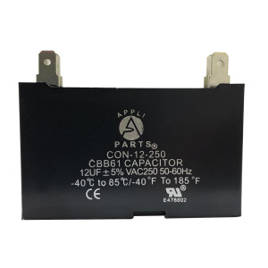 Appli Parts Condensador Capacitor de ventilador 12 mfd (microfaradios) uf 250VAC con conectores compatible con cualquier marca de igual capacitancia 5.8cm Ancho 2.2cm Profundidad 4.3cm Alto CAP-12-250 Appli Parts Condensador Capacitor de ventilador 12 mfd (microfaradios) uf 250VAC con conectores compatible con cualquier marca de igual capacitancia 5.8cm Ancho 2.2cm Profundidad 4.3cm Alto CAP-12-250