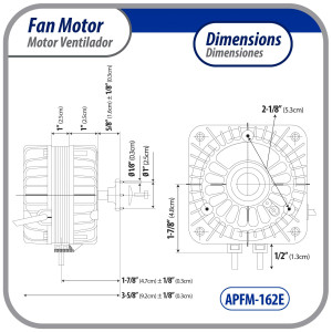 Appli Parts APFM-162E Motor Ventilador 16W para condensador de refrigeracion 220V 60Hz 0.5A 1300rpm Incluye base y Aspa de aluminio de 250mm CCWSE Universal Appli Parts APFM-162E Motor Ventilador 16W para condensador de refrigeracion 220V 60Hz 0.5A 1300rpm Incluye base y Aspa de aluminio de 250mm CCWSE Universal