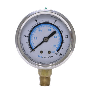 Esfera Rellena De Liquido (Glicerina) Conector 1/4" Npt 0-15 Psi (0-1 Bar) Uniweld Gsl309-3 Esfera Rellena De Liquido (Glicerina) Conector 1/4" Npt 0-15 Psi (0-1 Bar) Uniweld Gsl309-3