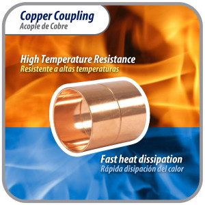 Appli Parts AP-A158 1-5/8 pulg Anillo de Cobre Accesorios de tuberia de cobre CxC Conexiones soldadas para aplicaciones de refrigeracion, aire acondicionado y plomeria Tuberia de cobre ACR y tipo L