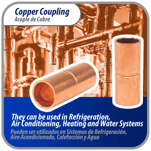 Appli Parts AP-A014B10 1/2 pulg Anillo de Cobre Accesorios de tuberia de cobre CxC Conexiones soldadas para aplicaciones de refrigeracion, aire acondicionado y plomeria Tuberia de cobre ACR y tipo L (10 x Bolsa)