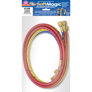 Uniweld HC5SMB 60 pulg, Mangueras para Manometros, Roja, Amarilla y Azul, 1/4 pulg Conexion, para uso en Refrigeracion y Aire Acondicionado, CFC,HCFC,HFC, Soft Magic Barrier Uniweld HC5SMB 60 pulg, Mangueras para Manometros, Roja, Amarilla y Azul, 1/4 pulg Conexion, para uso en Refrigeracion y Aire Acondicionado, CFC,HCFC,HFC, Soft Magic Barrier