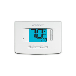 Braeburn Thermostat 1020, 1h/1c Non-Programmable, C / F, Display 3"