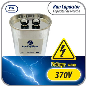 Appli Parts CON-12.5-370 Condensador Capacitor de Marcha 12.5 Mfd uF (microfaradios) 370VAC CBB65 Universal Aire acondicionado y otras aplicaciones Ovalado UL 5.1cm Ancho 2.5cm Profundidad 7.6cm Alto
