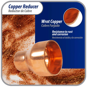 Appli Parts AP-R118058 Reductor de Cobre de 1-1/8x5/8 pulg Conexiones CxC soldadas para aplicaciones de refrigeracion, aire acondicionado y plomeria Tuberia de cobre ACR y Tipo L Appli Parts AP-R118058 Reductor de Cobre de 1-1/8x5/8 pulg Conexiones CxC soldadas para aplicaciones de refrigeracion, aire acondicionado y plomeria Tuberia de cobre ACR y Tipo L