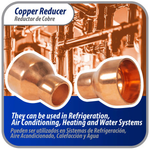 Appli Parts AP-R118058 Reductor de Cobre de 1-1/8x5/8 pulg Conexiones CxC soldadas para aplicaciones de refrigeracion, aire acondicionado y plomeria Tuberia de cobre ACR y Tipo L Appli Parts AP-R118058 Reductor de Cobre de 1-1/8x5/8 pulg Conexiones CxC soldadas para aplicaciones de refrigeracion, aire acondicionado y plomeria Tuberia de cobre ACR y Tipo L