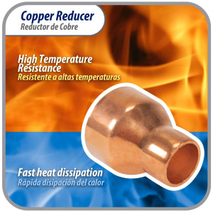 Appli Parts AP-R118058 Reductor de Cobre de 1-1/8x5/8 pulg Conexiones CxC soldadas para aplicaciones de refrigeracion, aire acondicionado y plomeria Tuberia de cobre ACR y Tipo L Appli Parts AP-R118058 Reductor de Cobre de 1-1/8x5/8 pulg Conexiones CxC soldadas para aplicaciones de refrigeracion, aire acondicionado y plomeria Tuberia de cobre ACR y Tipo L