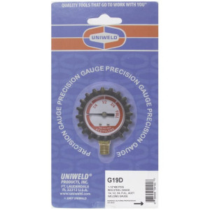 Uniweld G19D Acetylene Replacement Contents Gauge1-1/2-Inch 400 PSI with Protective Rubber Boots