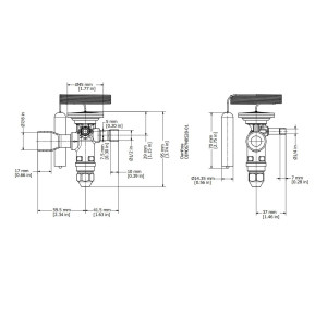 Danfoss 067N3152 4.5TR Valvula de Expansion Termostatica, TGE, R410A,R32, 1/2x7/8 pulg Soldable, ODF, 1/4 pulg Ecualizacion externa, Bi-flow, -40 a 10 C remplaza 067N3172