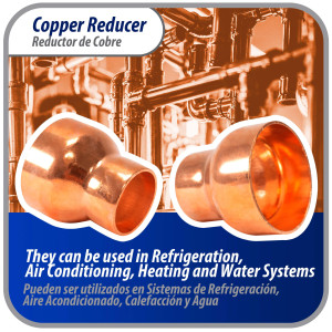 Appli Parts AP-R218138 Reductor de Cobre de 2-1/8x1-3/8 pulg Conexiones CxC soldadas para aplicaciones de refrigeracion, aire acondicionado y plomeria Tuberia de cobre ACR y Tipo L Appli Parts AP-R218138 Reductor de Cobre de 2-1/8x1-3/8 pulg Conexiones CxC soldadas para aplicaciones de refrigeracion, aire acondicionado y plomeria Tuberia de cobre ACR y Tipo L