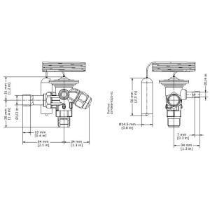 Danfoss 068Z3415 Expansion Valve R404/R507, TES2, LMBP, External Equalization, 3/8 in Flare x 1/2 in ODF, -40 F to 50 F Danfoss 068Z3415 Expansion Valve R404/R507, TES2, LMBP, External Equalization, 3/8 in Flare x 1/2 in ODF, -40 F to 50 F
