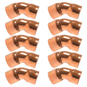 Appli Parts AP-C05845B10 5/8 45 Degree Elbow Short Turn Copper pipe fittings CxC Sweat connections for refrigeration, air conditioning and plumbing applications ACR and Type L copper pipe (10 x Bag) Appli Parts AP-C05845B10 5/8 45 Degree Elbow Short Turn Copper pipe fittings CxC Sweat connections for refrigeration, air conditioning and plumbing applications ACR and Type L copper pipe (10 x Bag)