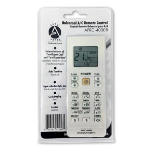 Appli Parts APRC-4000B Universal Air Conditioning Remote Control, 1.5 in LCD, Celsius, 4,000 Frequencies Appli Parts APRC-4000B Universal Air Conditioning Remote Control, 1.5 in LCD, Celsius, 4,000 Frequencies