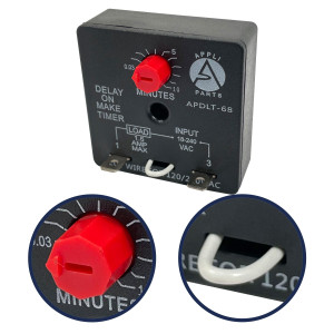 Appli Parts APDLT-68 Retardador de Tiempo en Arranque 0.03 min a 10 min, 18-240 V, AC/DC, 50/60 Hz, 0.04-1.5 A, Remplazo Universal Appli Parts APDLT-68 Retardador de Tiempo en Arranque 0.03 min a 10 min, 18-240 V, AC/DC, 50/60 Hz, 0.04-1.5 A, Remplazo Universal