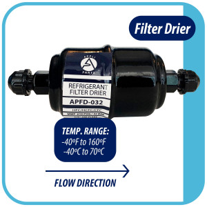 Appli Parts APFD-032 Filtro Secador 1/4 pulg para linea Liquido para Sistemas de Refrigeracion y aire acondicionado 032 SAE Rosca Universal Unidireccional 102mm Largo 25mm Ancho Appli Parts APFD-032 Filtro Secador 1/4 pulg para linea Liquido para Sistemas de Refrigeracion y aire acondicionado 032 SAE Rosca Universal Unidireccional 102mm Largo 25mm Ancho