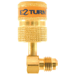 Uniweld Adaptador 90 Ez-Turn Anti-Blowback 1/4 pulg MF x 1/4 pulg FF para R-410a, CFC, HCFC ; HFC EZAB90 Uniweld Adaptador 90 Ez-Turn Anti-Blowback 1/4 pulg MF x 1/4 pulg FF para R-410a, CFC, HCFC ; HFC EZAB90