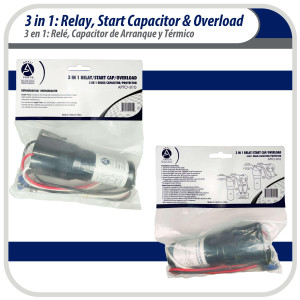 Appli Parts APTO-810 Kit 3 en 1, 1/12 a 1/5 HP, 115 V, Relay de Arranque, Capacitor y Termico Kit 3 en 1 RCO-810 remplazo para compresores de capacidad entre 1/12 y 1/5hp 115V UL SA44719 Appli Parts APTO-810 Kit 3 en 1, 1/12 a 1/5 HP, 115 V, Relay de Arranque, Capacitor y Termico Kit 3 en 1 RCO-810 remplazo para compresores de capacidad entre 1/12 y 1/5hp 115V UL SA44719