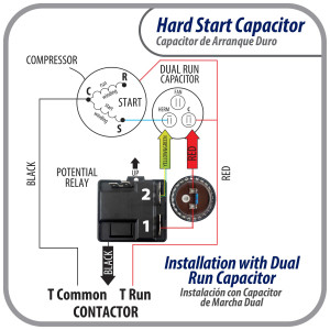 Appli Parts Start kit para aire acondicionado incluye Capacitor de arranque 189-227mfd 330V y relay potencial para equipos 3.5-4.5 Ton aire acondicionado compresores scroll y reciprocantes 208-265 Volts 1 Ph APHS-2