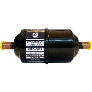 Appli Parts APFD-083S Filtro Secador 3/8 pulg para linea Liquido para Sistemas de Refrigeracion y aire acondicionado 083S ODF Soldable Universal Unidireccional 140mm Largo 51mm Ancho