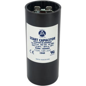 Appli Parts motor start capacitor 189-227 Mfd (microfarads) uF 250 VAC universal fit for electric motor applications 1-7/16 in Wide 3-3/8 in Height CON-189-250
 Appli Parts motor start capacitor 189-227 Mfd (microfarads) uF 250 VAC universal fit for electric motor applications 1-7/16 in Wide 3-3/8 in Height CON-189-250
