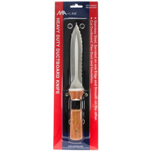 MA-Line MA-KN74HD Cuchillo y funda para Ducteria. Hoja de acero inoxidable. Liso por 1 lado. Dentado en el lado opuesto