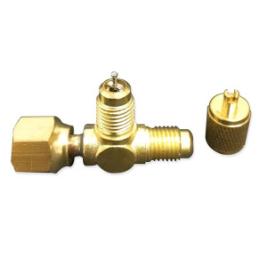 Appli Parts APAT-3X14B Valvula de Acceso T 1/4 pulg M Flare Acceso x 1/4 pulg H Flare Conector x 1/4 pulg M Flare con Gusanillo  Appli Parts APAT-3X14B Valvula de Acceso T 1/4 pulg M Flare Acceso x 1/4 pulg H Flare Conector x 1/4 pulg M Flare con Gusanillo