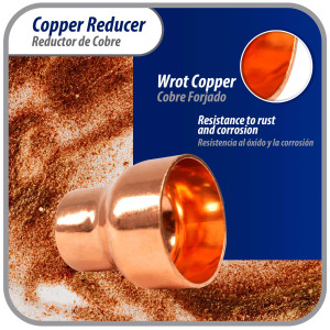 Appli Parts AP-R138078 Reductor de Cobre de 1-3/8x7/8 pulg Conexiones CxC soldadas para aplicaciones de refrigeracion, aire acondicionado y plomeria Tuberia de cobre ACR y Tipo L Appli Parts AP-R138078 Reductor de Cobre de 1-3/8x7/8 pulg Conexiones CxC soldadas para aplicaciones de refrigeracion, aire acondicionado y plomeria Tuberia de cobre ACR y Tipo L