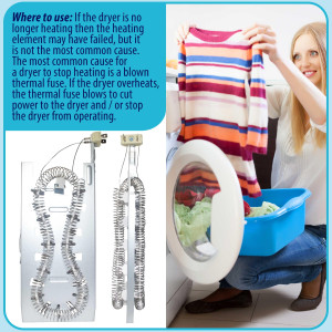 Appli Parts 3387747 Heating Element Kit Replacement for Whirlpool Dryers and other models Includes 1 x 3387747 dryer heating element, 1 x Thermostat 279816AP, 1 x 279973AP and 3392519AP Thermal Fuse