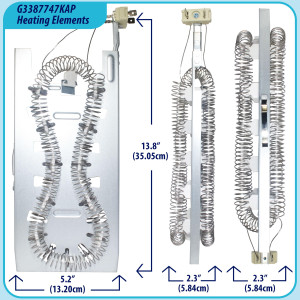 3387747 Appli Parts Heating Element Kit Replacement for Whirlpool Dryers and other models Includes 1 x 3387747 dryer heating element 1 x Thermostat 279816AP 1 x 279973AP and 3392519AP Thermal Fuse 3387747 Appli Parts Heating Element Kit Replacement for Whirlpool Dryers and other models Includes 1 x 3387747 dryer heating element 1 x Thermostat 279816AP 1 x 279973AP and 3392519AP Thermal Fuse