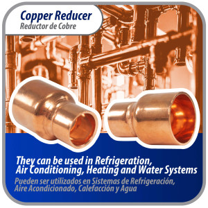 Appli Parts AP-R034012 Reductor de Cobre de 3/4x1/2 pulg Conexiones CxC soldadas para aplicaciones de refrigeracion, aire acondicionado y plomeria Tuberia de cobre ACR y Tipo L Appli Parts AP-R034012 Reductor de Cobre de 3/4x1/2 pulg Conexiones CxC soldadas para aplicaciones de refrigeracion, aire acondicionado y plomeria Tuberia de cobre ACR y Tipo L