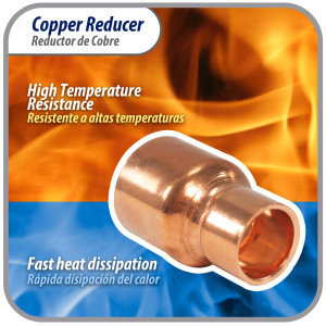 Appli Parts AP-R034012 Reductor de Cobre de 3/4x1/2 pulg Conexiones CxC soldadas para aplicaciones de refrigeracion, aire acondicionado y plomeria Tuberia de cobre ACR y Tipo L Appli Parts AP-R034012 Reductor de Cobre de 3/4x1/2 pulg Conexiones CxC soldadas para aplicaciones de refrigeracion, aire acondicionado y plomeria Tuberia de cobre ACR y Tipo L